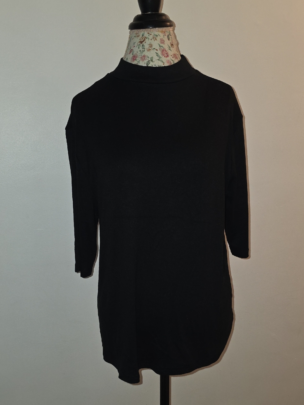 Classic Black Mock Neck Tunic Top